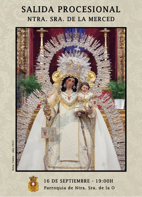 Horario e Itinerario Procesión Nuestra Señora de la Merced. Rota 16 de Septiembre del 2023